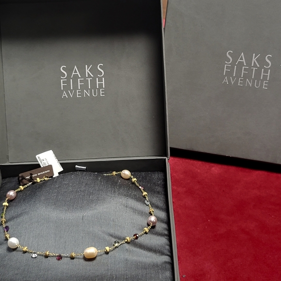 Marco Bicego 18k Yellow Gold Pearl and Mixed Gemstone Necklace - Picture 8 of 8